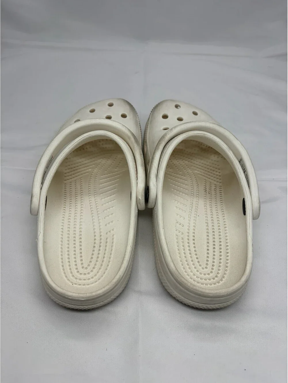 Crocs Classic Clog Men's White Slip-On Sandal w/ Heel Strap US men 5 women 7